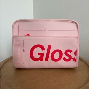Glossier pink makeup bag